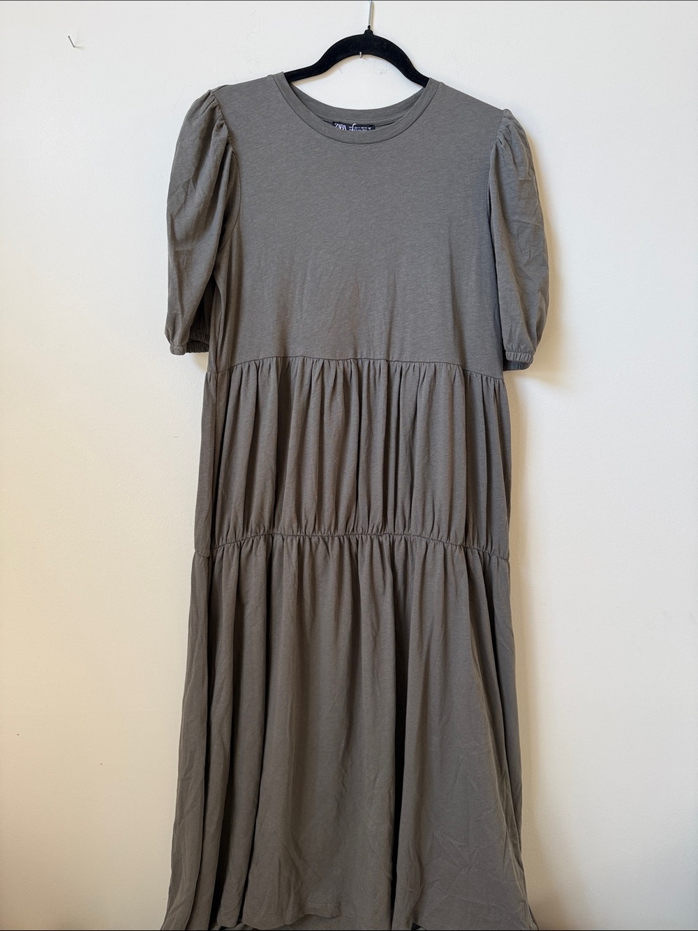 BNWT Zara puff tee shirt tier maxi dress